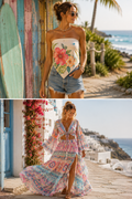 FCO Wave Icon Crop Top in pink – coastal lifestyle shot