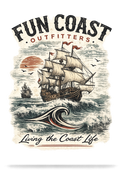 Fun Coast Outfitters – Living the Coast Life graphic tee design