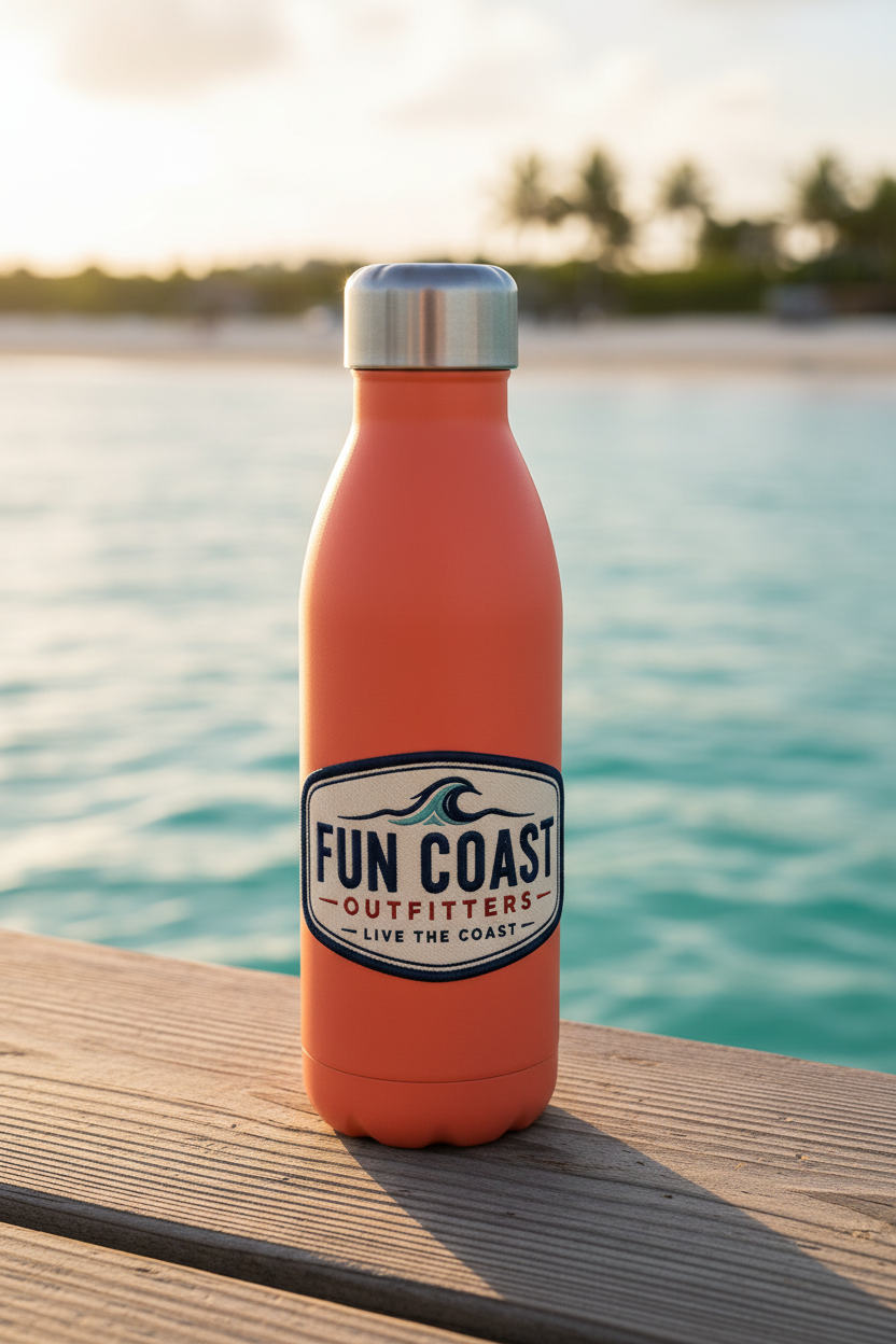 Coral orange on dock at golden hour