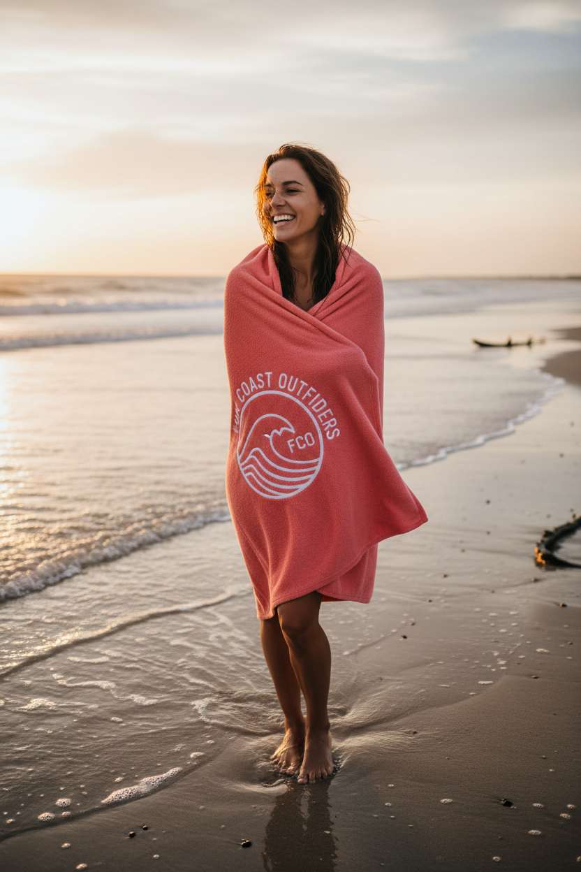 Coral Pink Towel Lifestyle