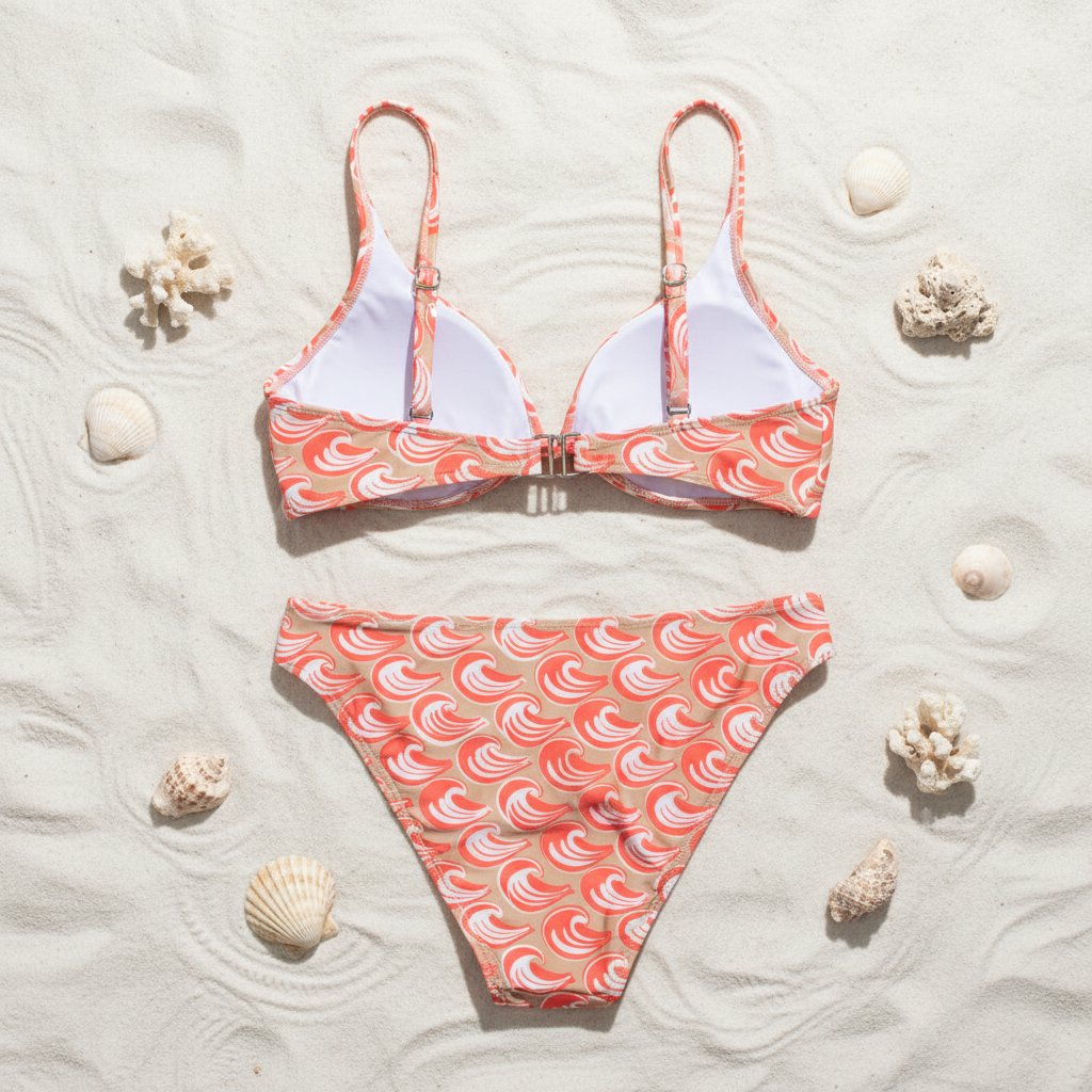 Coral Wave Bikini Back