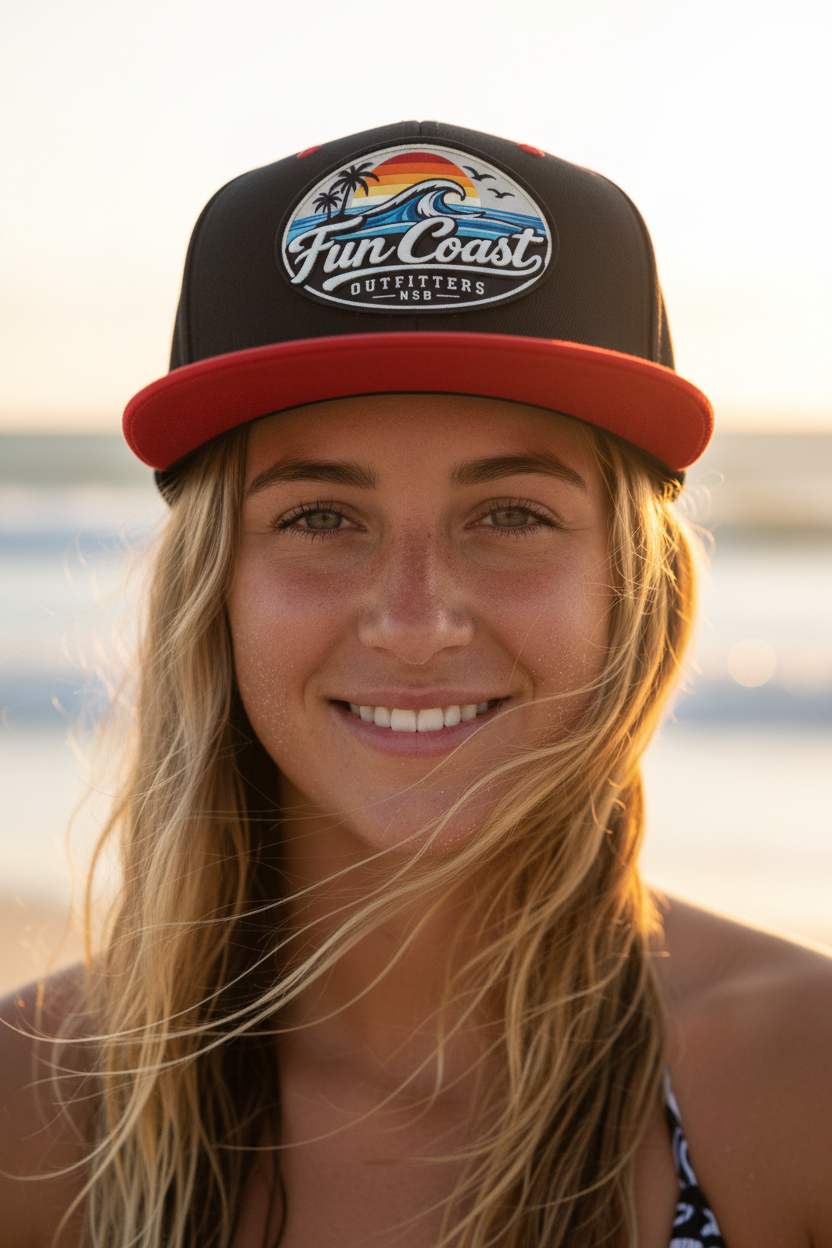 FCO Red Brim NSB Flex Fit Close Up