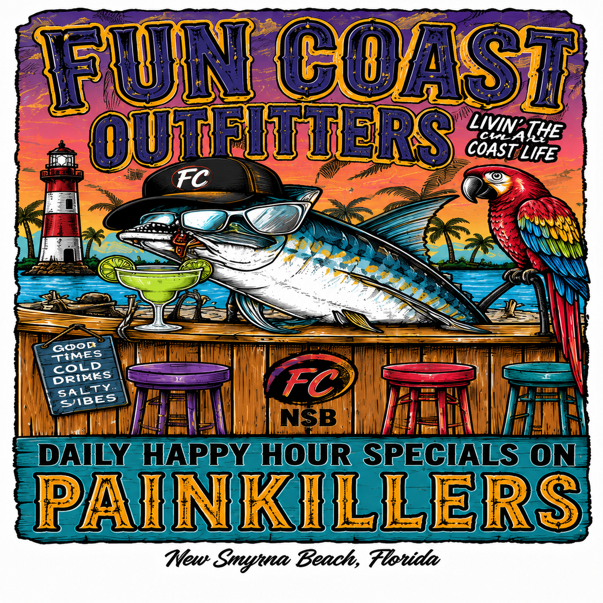 FCO PAINKILLER TEE fun coast outfitters