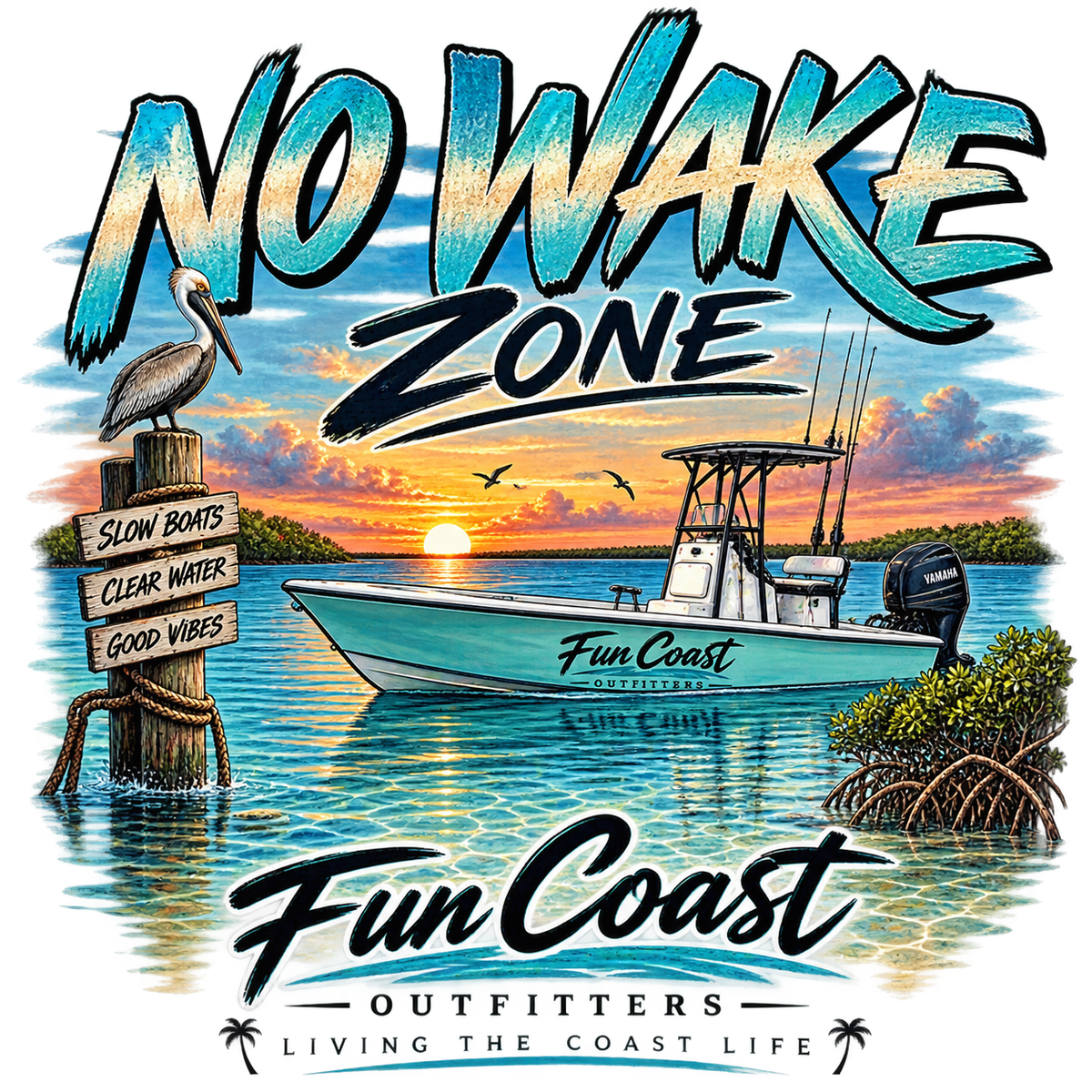 FCO NO WAKE TEE fun coast outfitters