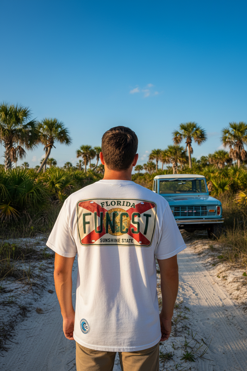 FLA Plate Tee Back Print Lifestyle