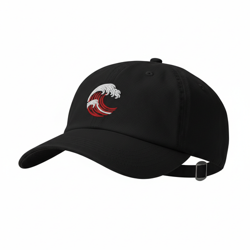 FCO Black Dad Hat wave icon