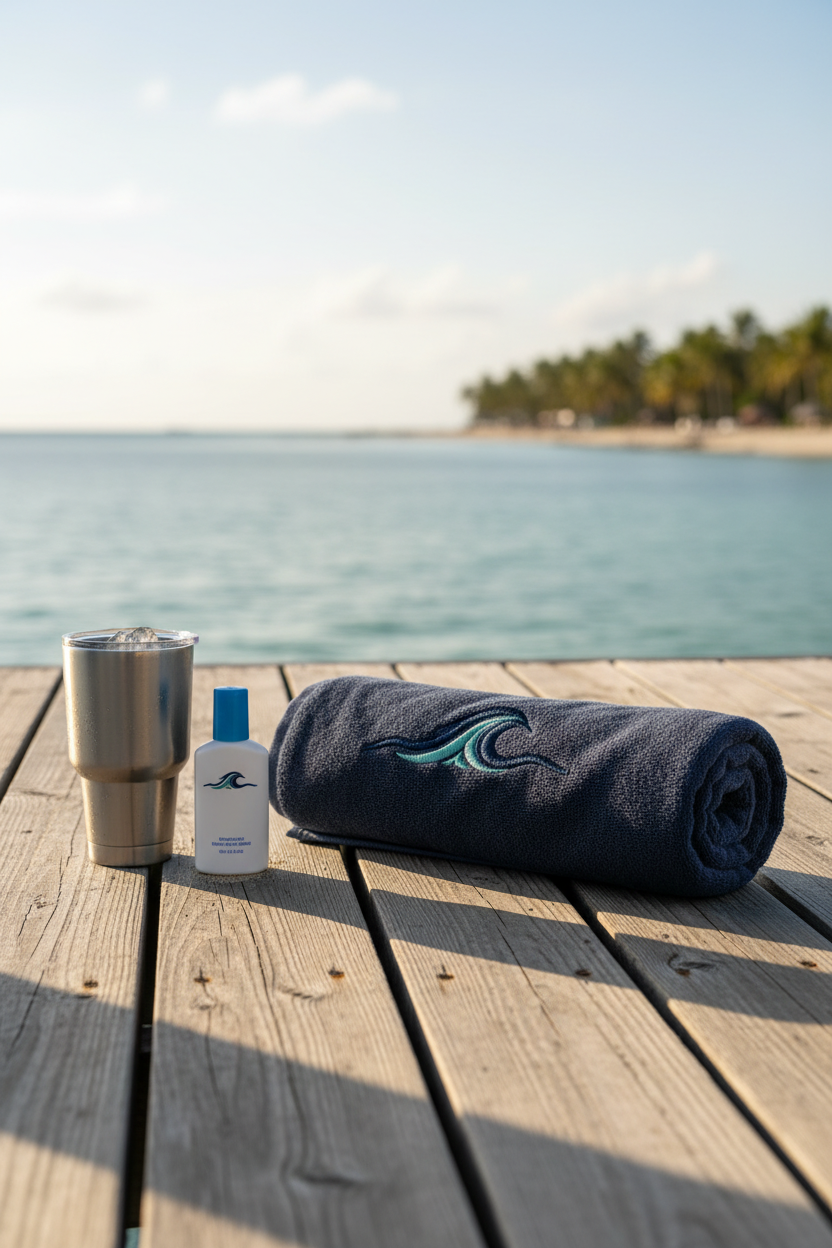 Navy Rolled Towel