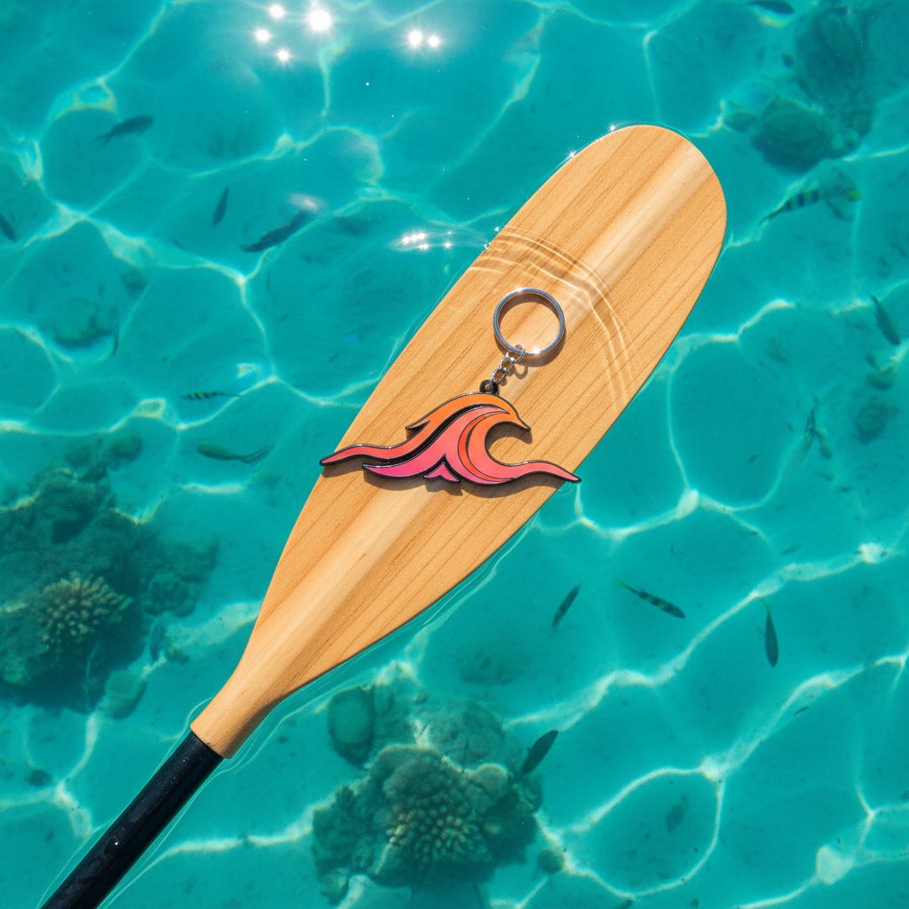 Sunset gradient — on kayak paddle aerial