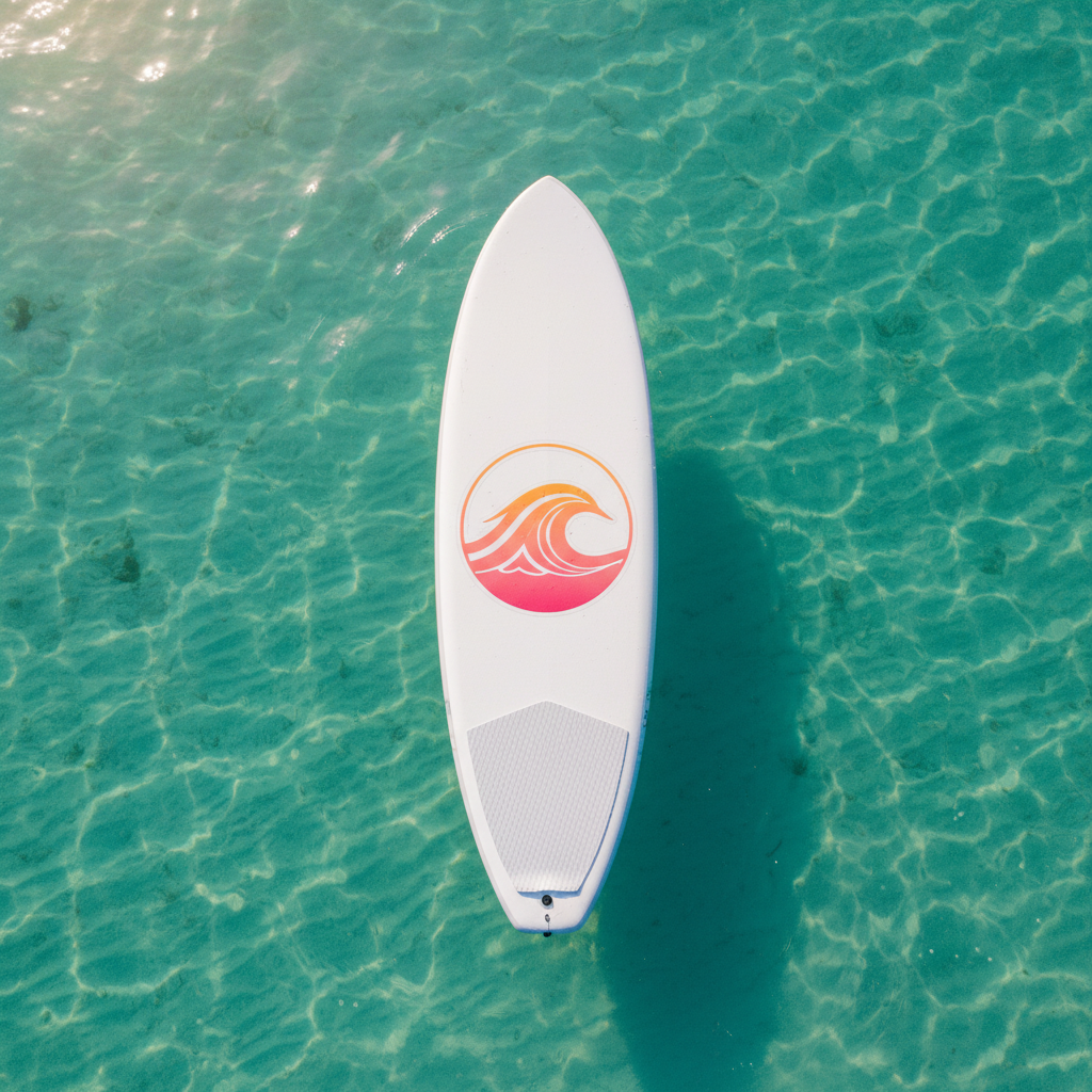 Sunset gradient — paddleboard aerial